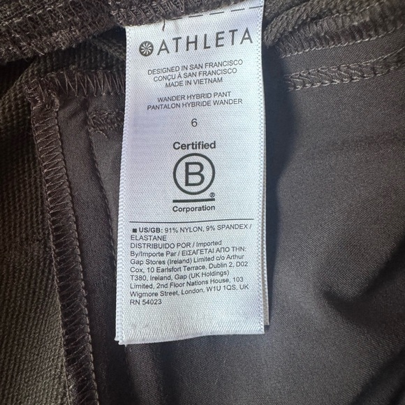Athleta Wander Hybrid Pant Walnut Brown Ribbon Trim Ankle Pants Women's Size 6 - Picture 7 of 12
